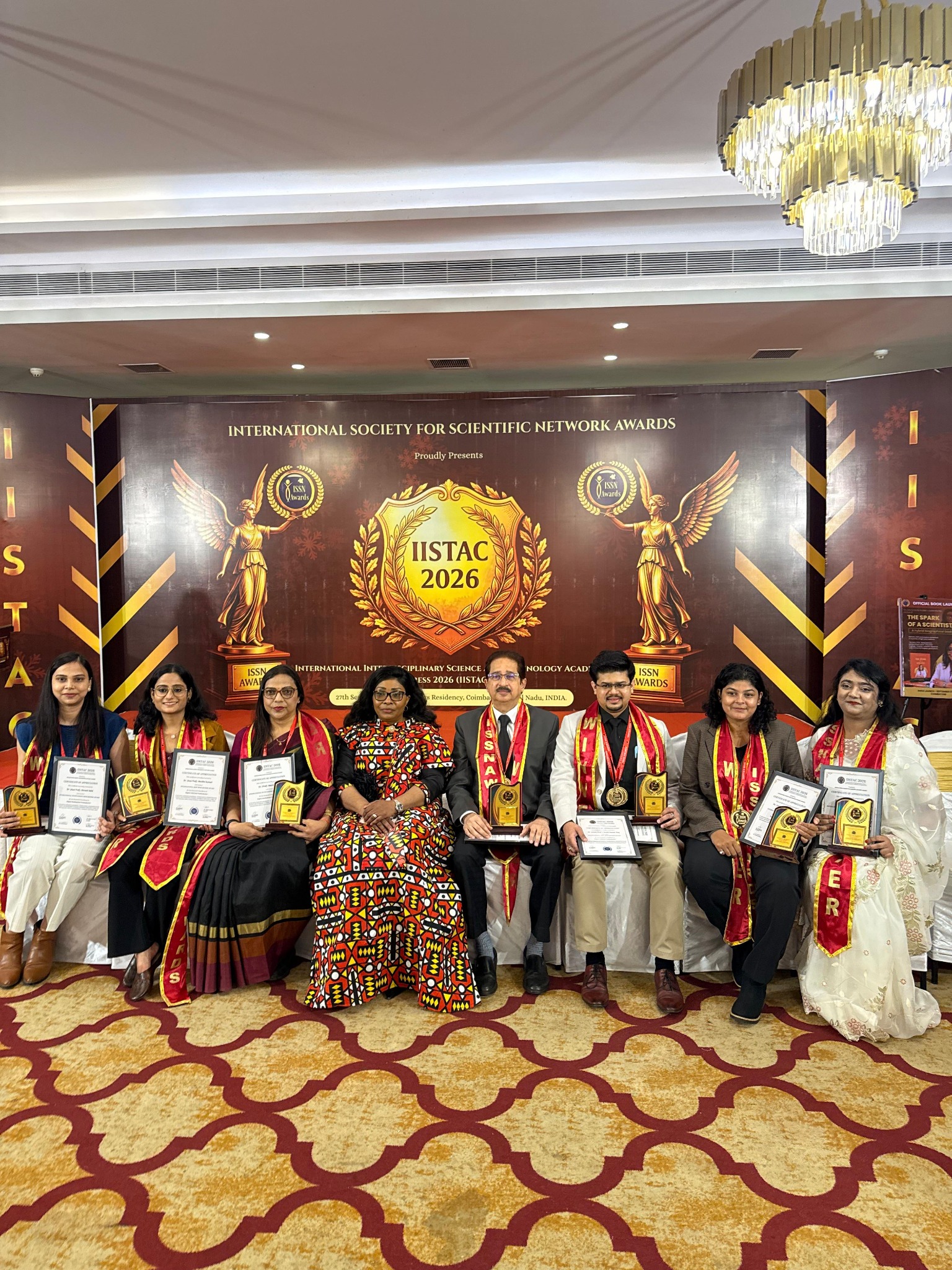 BIDSH faculty celebrating international research awards at IISTAC 2026 in Coimbatore